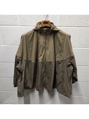 JNBY Jacket S Small Womens Oversized Rain Jacket Puffer Down Full Zip Green